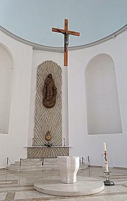 Devotional altar in the Cathedral of Saint Mother Teresa in Pristina, Kosovo, 2017.