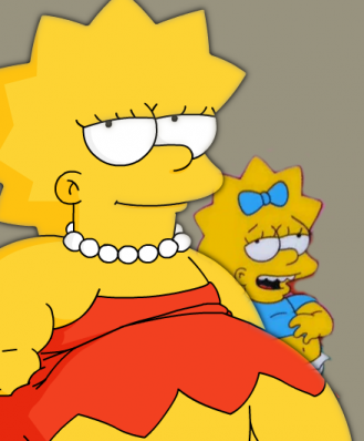 Lisa and Maggie Simpson get fat... 