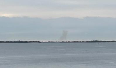 Smoke Plume from South Shore Explosion   Fox Island