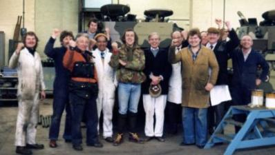 Some of the Alvis workers in the factory.