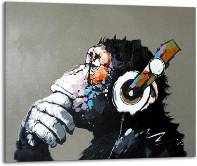 monkey with headphones