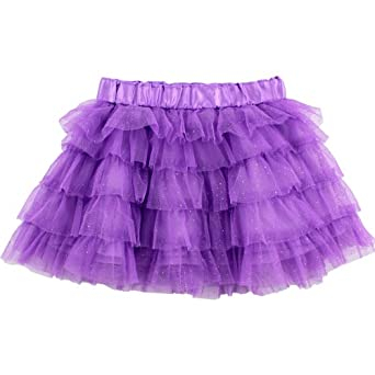 a purple ruffle skirt