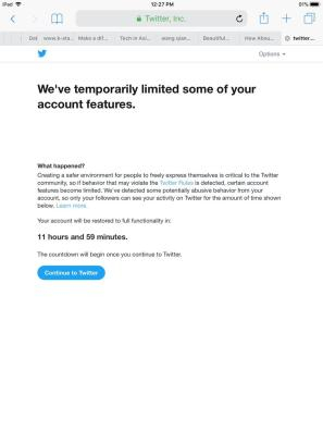 Image of a restricted account