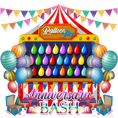 Balloon Pop Anniversary Bash Banner