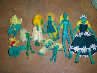 these are the various evolutional levels of my flower fairies as displayed by Daisy