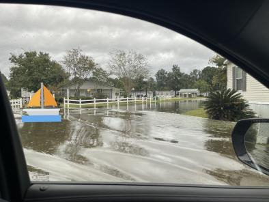 Trailer park getting flooded after a bad storm!