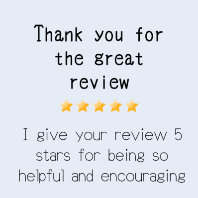 A note of gratitude to someone who sent an especially helpful review.