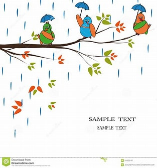 Birds In Tree With Umbrella