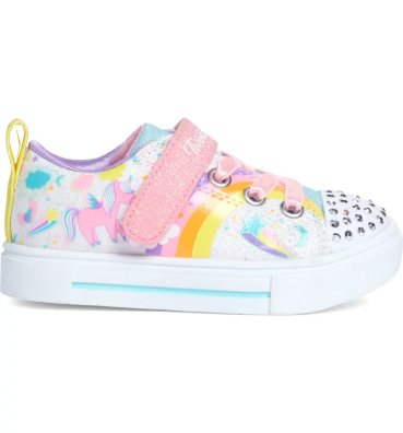 Shoe adorned with sparkles and unicorns
