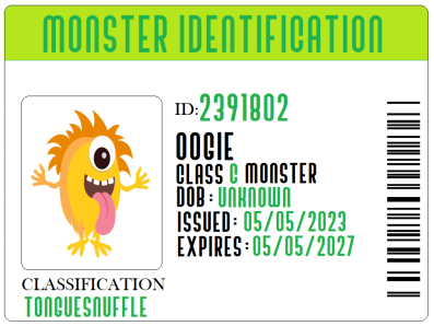 ID card for Oogie 