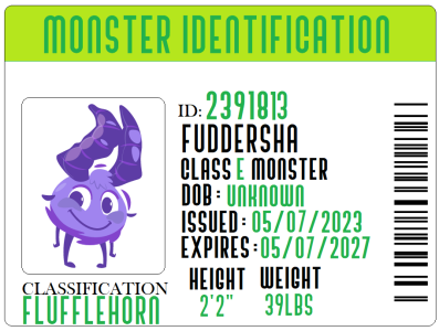 My Monster, Fuddersha's ID