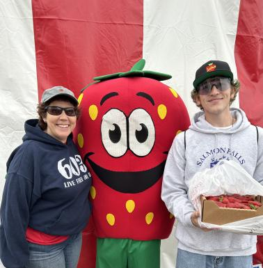 with the CA Strawberry Festival 2023 Mascot, Berry!