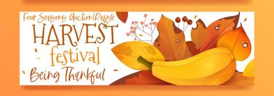 A Fall banner for the Four Seasons Auction/Raffle.