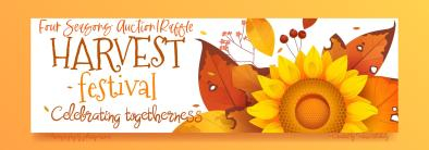 The Fall banner for Four Seasons Auction/Raffle.