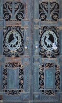 Intricately carved doors.