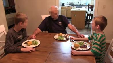 Grandpa praying with the kids before supper!