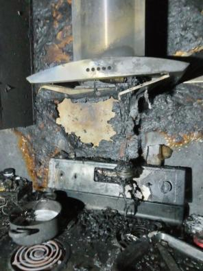 Burnt up kitchen