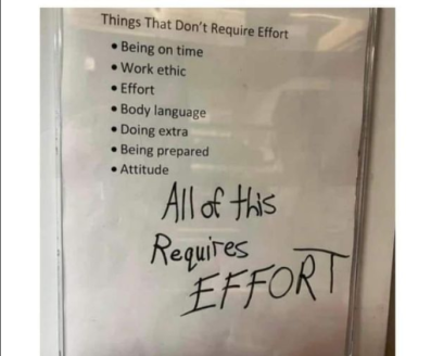 Don't require effort?
