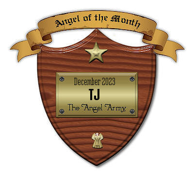 I received this plaque for being chosen as Angel of the Month for December 2023 