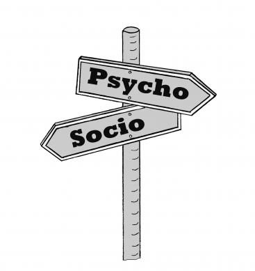 Street signs that show the way to Psycho or Socio