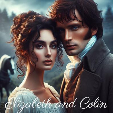 A third Poser of Darcy and Elizabeth. Reminds me of Colin Firth. Notice the horse. 