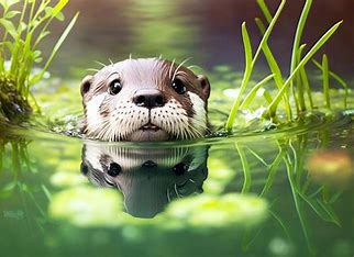 otter in bushes