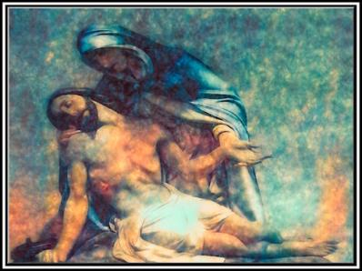 Digital Impressionistic Image of Christ on a cross
