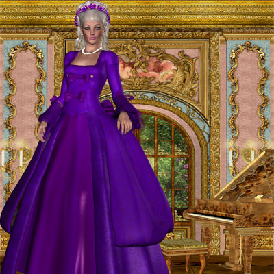 Beautiful painting of Marie Antionette in purple dress by best friend Angel.