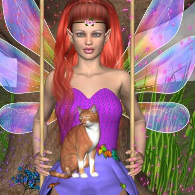  Pretty fairy sig with a cat.