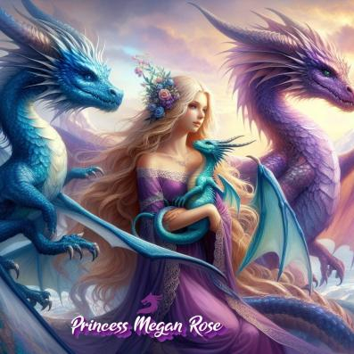 Beautiful Princess and Adult Dragons Poser by Best Friend Angel