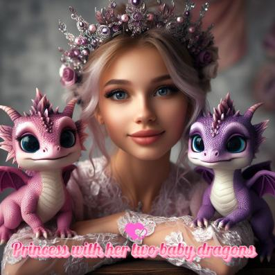 Princess and Baby Dragons Poser by best friend Angel