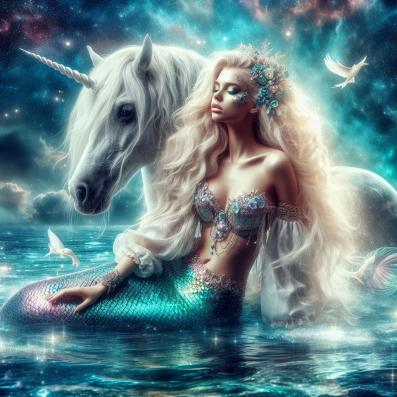 A Beautiful unicorn and mermaid Poser by best friend Angel