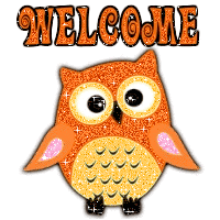 Orange Sparkly Owl