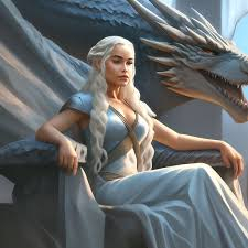 Daerneys and Dragon On Throne Image