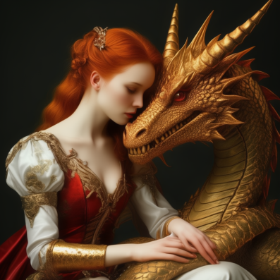 Young girl and a Dragon