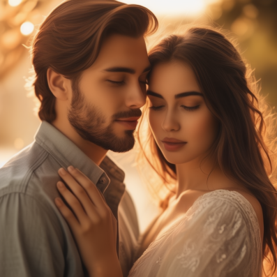 man and woman in love