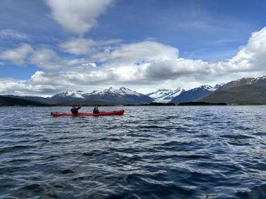 Brent and Andrew kayaking 