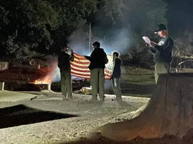 Flag Retirement at a Boy Scout Camp 2021