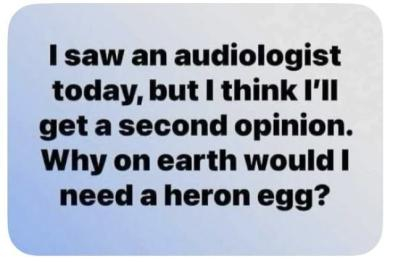 Yep, that would be me, hard of hearing
