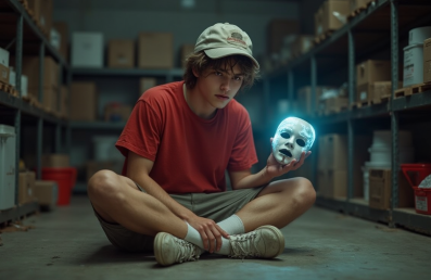 AI-tistic interpretation of a key moment in "The Book of Masks."