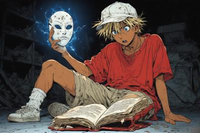 AI-tistic interpretation of a key moment in "The Book of Masks."