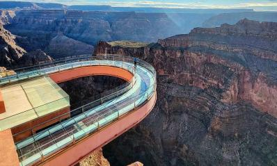 The transparent bridge over the Grand Canyon