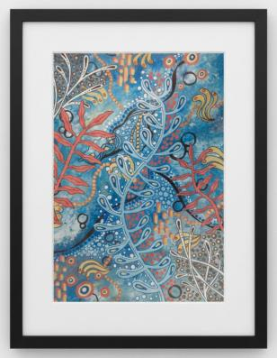 Abstract botanical. 6 x 9 original painting. © 2026.