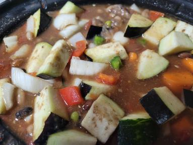 Moroccan stew as it is cooking 
