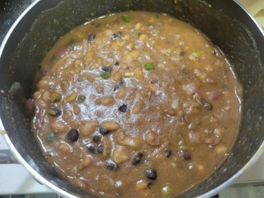 Preparing refried beans 