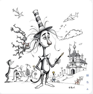 If Ted Geisel created an image of Dr. Seuss, would he devise this?