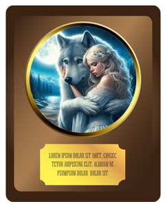 Celtic Princess and Wolf Plaque