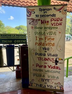 Pura Vida sign in Costa Rica