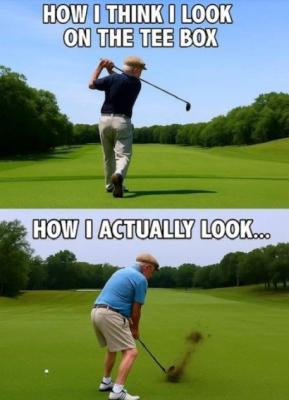 I don't golf, but I'm sure I'd closely resemble the bottom photo