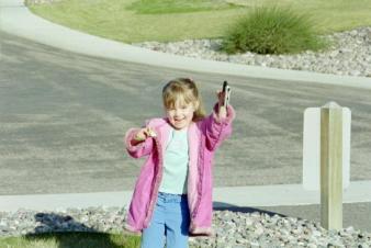 Go fly a kite ~ Lindsay flying her easter kite.